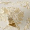 3D Self Adhesive Floral Pattern Non-Woven Wall Paper 53CMX5M Beige Yellow