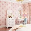 3D Self Adhesive Floral Pattern Non-Woven Wall Paper 53CMX3M Lt.Pink