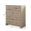 Oak Tallboy Chest of Drawers Cabinet Dresser w/3 Large & 2 Half Storage Drawers