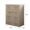 4 Drawers Chest Cabinet Tallboy High Gloss Front Storage Dresser Furniture - Oak