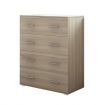 4 Drawers Chest Cabinet Tallboy High Gloss Front Storage Dresser Furniture - Oak