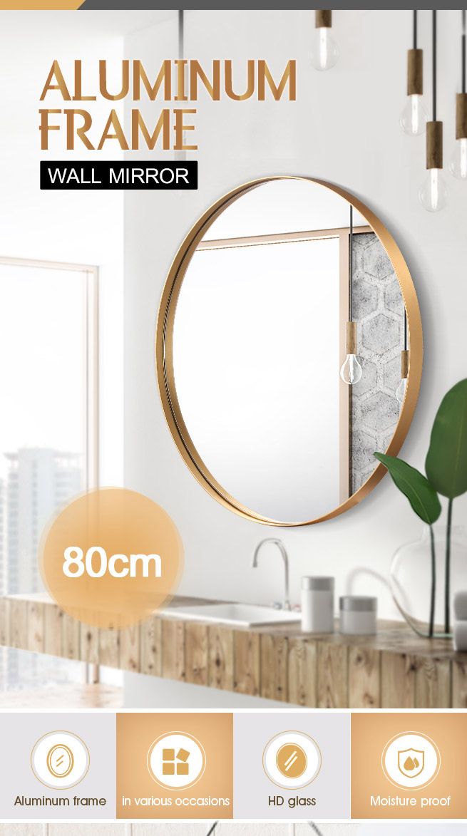 Gold Large Round Mirror Decorative Wall, Extra Large Round Mirror Canada