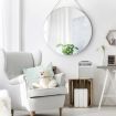 White Large Round Mirror Decorative Wall Mirror 80cm