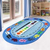 Play Rug Faux Wool Kids Non-Slip ABC Number and Color Educational Learning Game Decor Living Room Bedroom Playroom Nursery Best Shower Gift 150x200cm