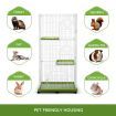 Cat Cage Rabbit Bunny Hutch Pet Enclosure House Ferret Crate Animal Home Wire Portable 6 Wheels Multi Tiers