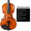 1/4 Acoustic Violin Kit 4 String Natural Varnish Finish w Case Bow Melodic