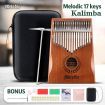 17 Keys Kalimba Mahogany Wood Thumb Piano Finger Percussion w/ Tuning Hammer Melodic