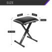 Keyboard Bench Stool Melodic X Style Adjustable Padded Folding Padded Piano Seat