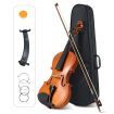 2/4 Acoustic Violin Kit 4 String Natural Varnish Finish w Case Bow Rosin Melodic
