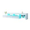 New 3 Drawer TV Table Stand Cabinet LED Entertainment Unit High Gloss Front 240cm White