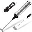 Milk Frother 2-Speed 13000 /15000 RPM Handheld USB Rechargeable Foam Maker Electric Frother with 2 Stainless Whisks Adjustable Durable Blender