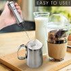 Milk Frother 2-Speed 13000 /15000 RPM Handheld USB Rechargeable Foam Maker Electric Frother with 2 Stainless Whisks Adjustable Durable Blender