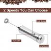 Milk Frother 2-Speed 13000 /15000 RPM Handheld USB Rechargeable Foam Maker Electric Frother with 2 Stainless Whisks Adjustable Durable Blender