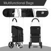Shopping Cart Trolley Bag Dolly Foldable Grocery Aluminium Waterproof Wheeled Storage Market Utility Granny Black