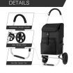 Shopping Cart Trolley Bag Dolly Foldable Grocery Aluminium Waterproof Wheeled Storage Market Utility Granny Black