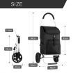 Shopping Cart Trolley Bag Dolly Foldable Grocery Aluminium Waterproof Wheeled Storage Market Utility Granny Black