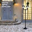 Deluxe Outdoor Solar Lights Garden Lamp Post with Double Lamp