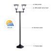 Deluxe Outdoor Solar Lights Garden Lamp Post with Double Lamp