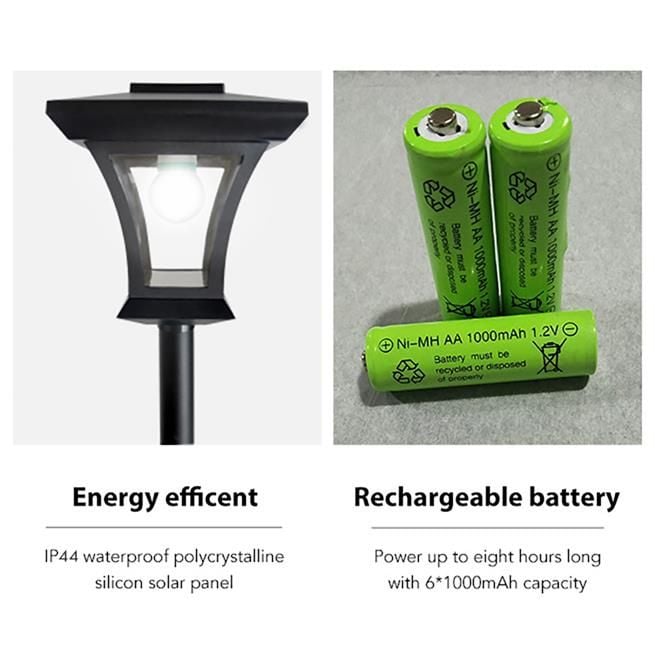 Deluxe Outdoor Solar Lights Garden Lamp Post with Double Lamp