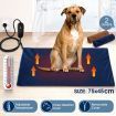 Heated Dog Pad Pet Cat Doggy Heating Bed Puppy Electric Heater Mat Thermal Protection XL 75x45cm