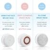 Sonic Vibrating Facial Cleansing Brush - 3 Brush Heads with 3 Modes, Waterproof, Smart Timer, Wireless Charging for Face Cleaning, Exfoliating and Massaging, Egg Shape, White