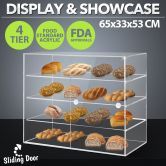 Large Acrylic Bakery Cake Display Cabinet Donuts Cupcake Pastries 4 Tier  5mm Thick