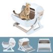Cat Litter Box Large Hooded Tray Kitty Semi Automatic Toilet Pet Furniture Training