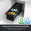 2x 15L Pull Out Trash Bin Dual Kitchen Garbage Waste Basket Cabinet Bin