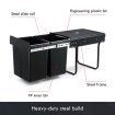 2x 20L Pull Out Trash Bin Kitchen Garbage Waste Basket Under Sink Rubbish w/ Soft-Close Slides