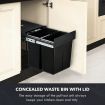 2x 20L Pull Out Trash Bin Kitchen Garbage Waste Basket Under Sink Rubbish w/ Soft-Close Slides