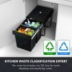 2x 20L Pull Out Trash Bin Kitchen Garbage Waste Basket Under Sink Rubbish w/ Soft-Close Slides
