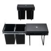 2x 20L Pull Out Trash Bin Kitchen Garbage Waste Basket Under Sink Rubbish w/ Soft-Close Slides