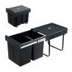 2x 20L Pull Out Trash Bin Kitchen Garbage Waste Basket Under Sink Rubbish w/ Soft-Close Slides