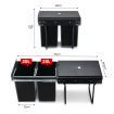 2x 20L Pull Out Trash Bin Kitchen Garbage Waste Basket Under Sink Rubbish w/ Soft-Close Slides