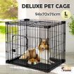 Petscene L Size Wire Dog Cat Cage Crate Pet Enclosure 940x700x760mm