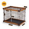 Petscene M Size Cat Dog Wire Crate Pet Cage Enclosure w/ WPC Frame
