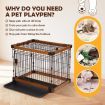 Petscene M Size Cat Dog Wire Crate Pet Cage Enclosure w/ WPC Frame
