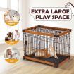 Petscene M Size Cat Dog Wire Crate Pet Cage Enclosure w/ WPC Frame