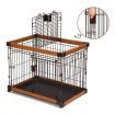 Petscene M Size Cat Dog Wire Crate Pet Cage Enclosure w/ WPC Frame