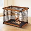 Petscene M Size Cat Dog Wire Crate Pet Cage Enclosure w/ WPC Frame