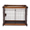 Petscene M Size Cat Dog Wire Crate Pet Cage Enclosure w/ WPC Frame