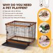 Dog Crate Puppy Playpen Doggy Cage Pet House Cat Kennel Home Enclosure WPC Frame Wire L