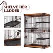 Large Cat Cage Rabbit Hutch Bunny Crate Ferret Kennel House Pet Enclosure Home WPC Frame Wired 3 Tiers