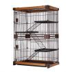 Large Cat Cage Rabbit Hutch Bunny Crate Ferret Kennel House Pet Enclosure Home WPC Frame Wired 3 Tiers