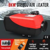 12V 8KW Diesel Air Heater Kit RV Portable Vehicle Heater with LCD Intelligent Voice Remote Control  Black and Red