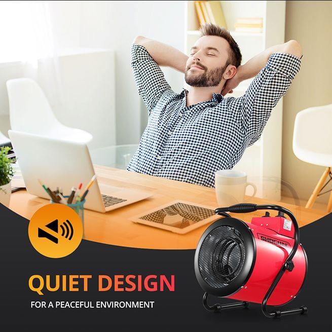 2-in-1 3000W Portable Electric Industrial Fan Heater Free Standing Carpet Dryer SAA Red