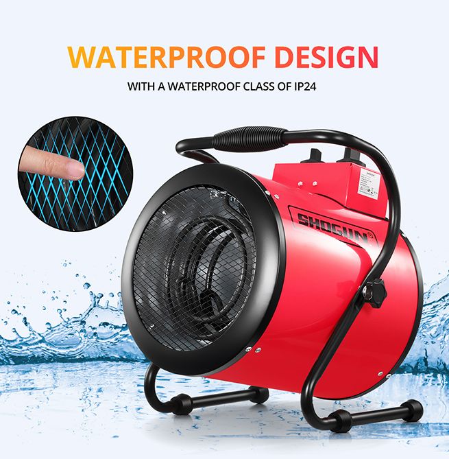 2-in-1 3000W Portable Electric Industrial Fan Heater Free Standing Carpet Dryer SAA Red