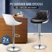 Adjustable Swivel Bar Stools PU Leather for Kitchen Cafe Counter Set of 2 w/ Backrest and Footrest
