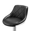Adjustable Swivel Bar Stools PU Leather for Kitchen Cafe Counter Set of 2 w/ Backrest and Footrest