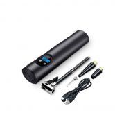 Mini Tire Inflator Rechargeable with LED Lights, Portable Air Compressor with Digital LCD Display, Wireless Air Compressor Tire Inflator for Car Motorcycle Bicycle Bike (black)